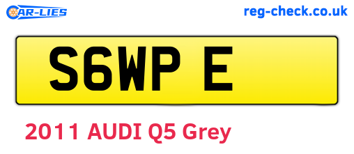 S6WPE are the vehicle registration plates.