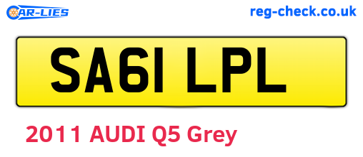 SA61LPL are the vehicle registration plates.