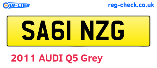 SA61NZG are the vehicle registration plates.