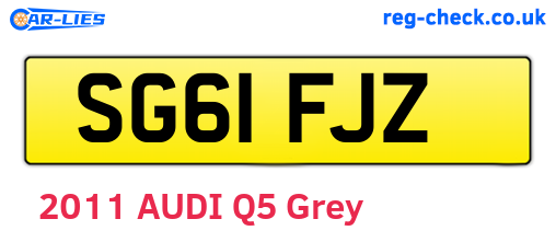 SG61FJZ are the vehicle registration plates.