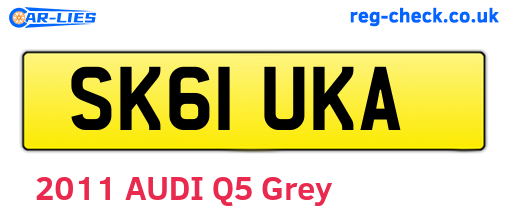 SK61UKA are the vehicle registration plates.