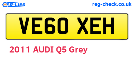 VE60XEH are the vehicle registration plates.