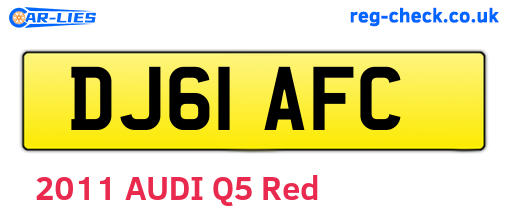 DJ61AFC are the vehicle registration plates.