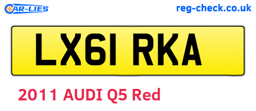 LX61RKA are the vehicle registration plates.