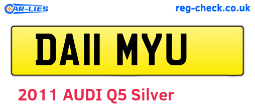 DA11MYU are the vehicle registration plates.