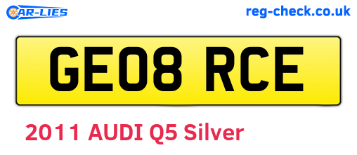 GE08RCE are the vehicle registration plates.