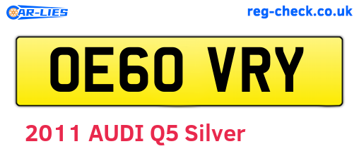 OE60VRY are the vehicle registration plates.