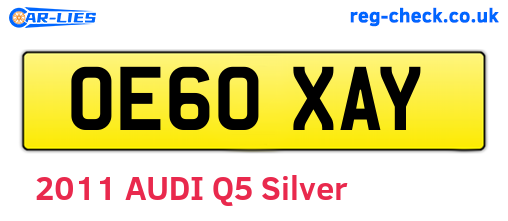 OE60XAY are the vehicle registration plates.