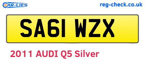 SA61WZX are the vehicle registration plates.