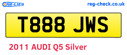 T888JWS are the vehicle registration plates.