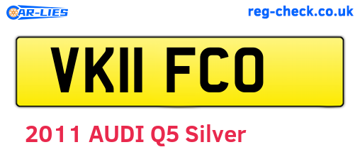 VK11FCO are the vehicle registration plates.