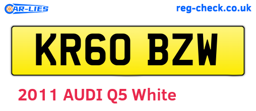 KR60BZW are the vehicle registration plates.