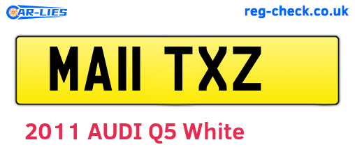 MA11TXZ are the vehicle registration plates.