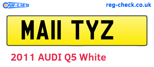 MA11TYZ are the vehicle registration plates.