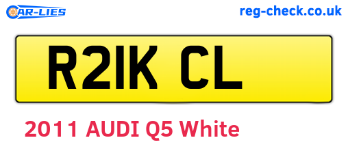 R21KCL are the vehicle registration plates.