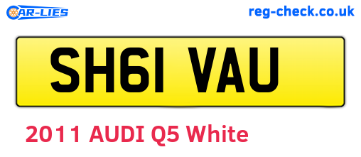 SH61VAU are the vehicle registration plates.