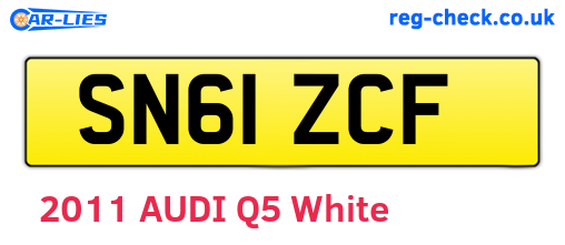 SN61ZCF are the vehicle registration plates.
