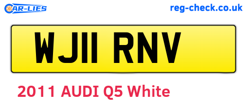 WJ11RNV are the vehicle registration plates.