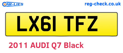 LX61TFZ are the vehicle registration plates.