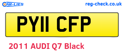 PY11CFP are the vehicle registration plates.