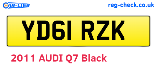 YD61RZK are the vehicle registration plates.