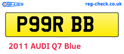 P99RBB are the vehicle registration plates.