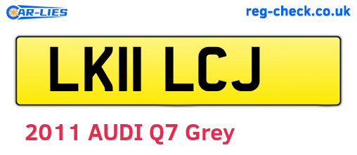 LK11LCJ are the vehicle registration plates.