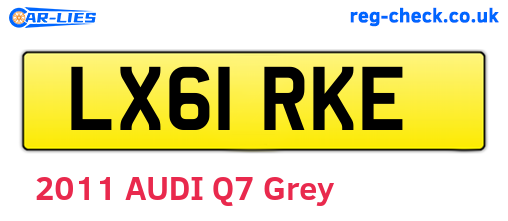 LX61RKE are the vehicle registration plates.