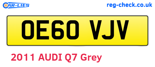 OE60VJV are the vehicle registration plates.