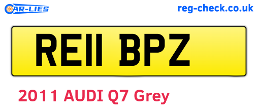 RE11BPZ are the vehicle registration plates.