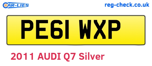 PE61WXP are the vehicle registration plates.