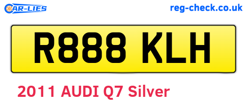 R888KLH are the vehicle registration plates.