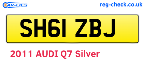 SH61ZBJ are the vehicle registration plates.