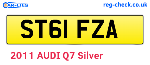 ST61FZA are the vehicle registration plates.