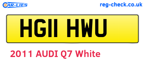 HG11HWU are the vehicle registration plates.