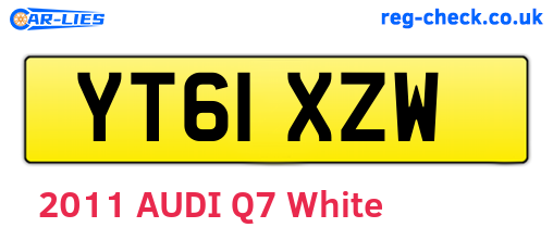 YT61XZW are the vehicle registration plates.