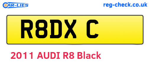 R8DXC are the vehicle registration plates.