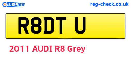 R8DTU are the vehicle registration plates.
