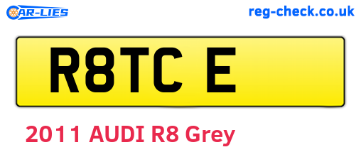 R8TCE are the vehicle registration plates.