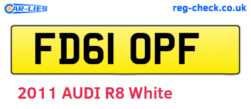 FD61OPF are the vehicle registration plates.