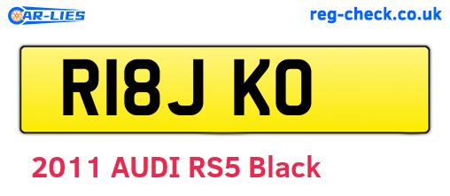 R18JKO are the vehicle registration plates.