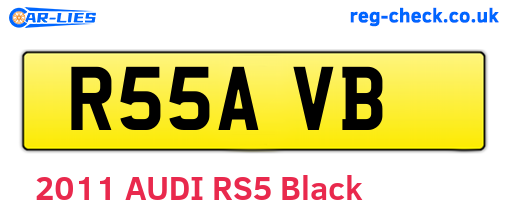 R55AVB are the vehicle registration plates.