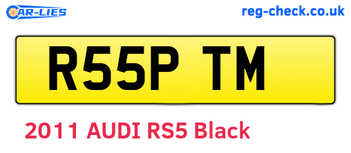 R55PTM are the vehicle registration plates.