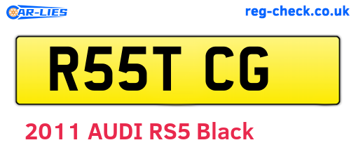 R55TCG are the vehicle registration plates.