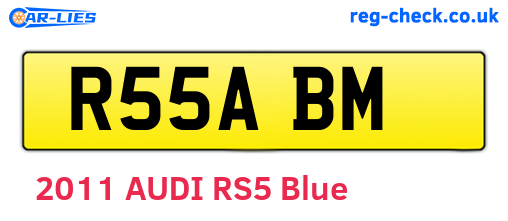 R55ABM are the vehicle registration plates.