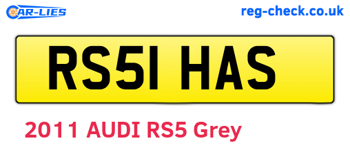 RS51HAS are the vehicle registration plates.