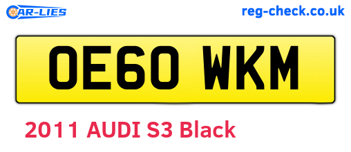 OE60WKM are the vehicle registration plates.