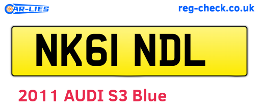 NK61NDL are the vehicle registration plates.
