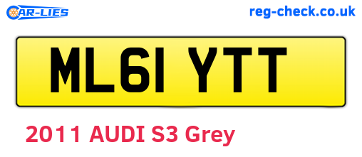 ML61YTT are the vehicle registration plates.