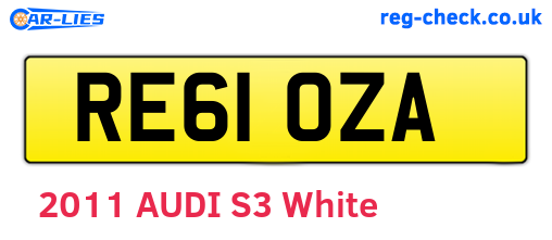 RE61OZA are the vehicle registration plates.